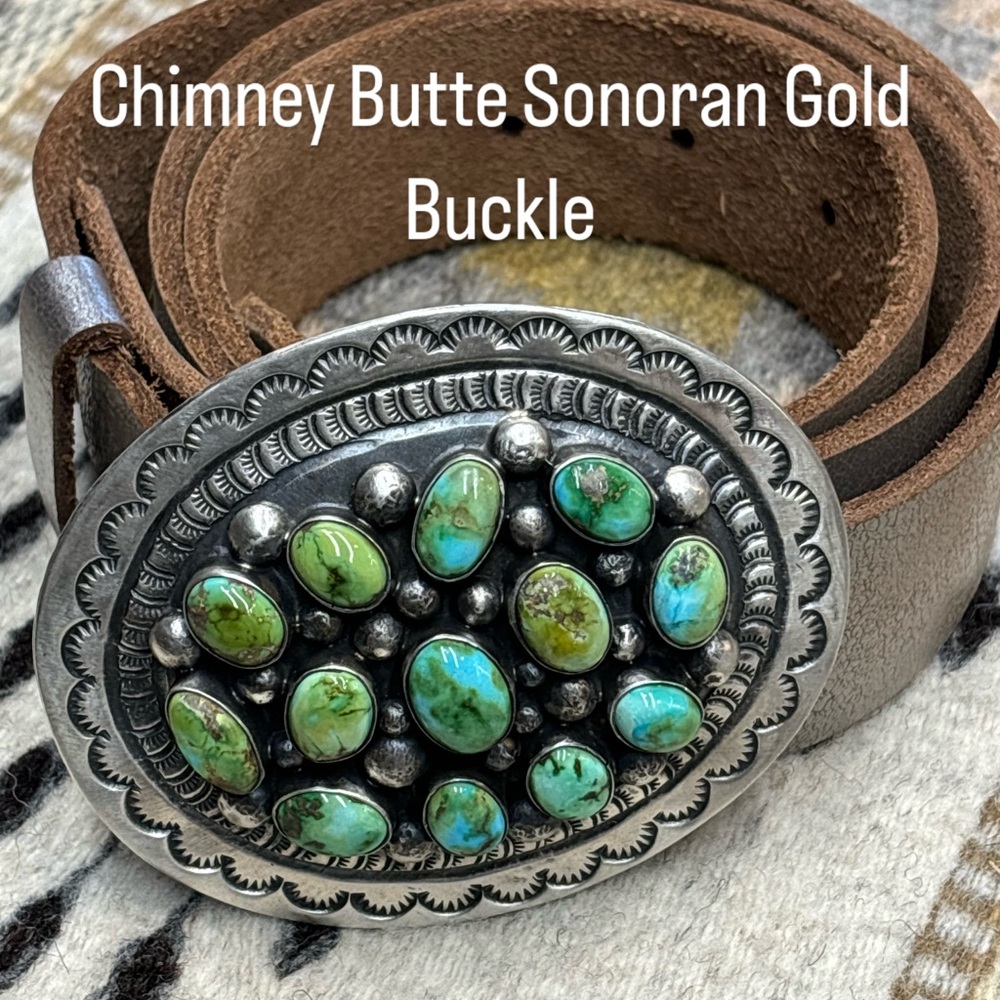 Gorgeous Chimney Butte Sterling Silver and Sonoran Gold Buckle